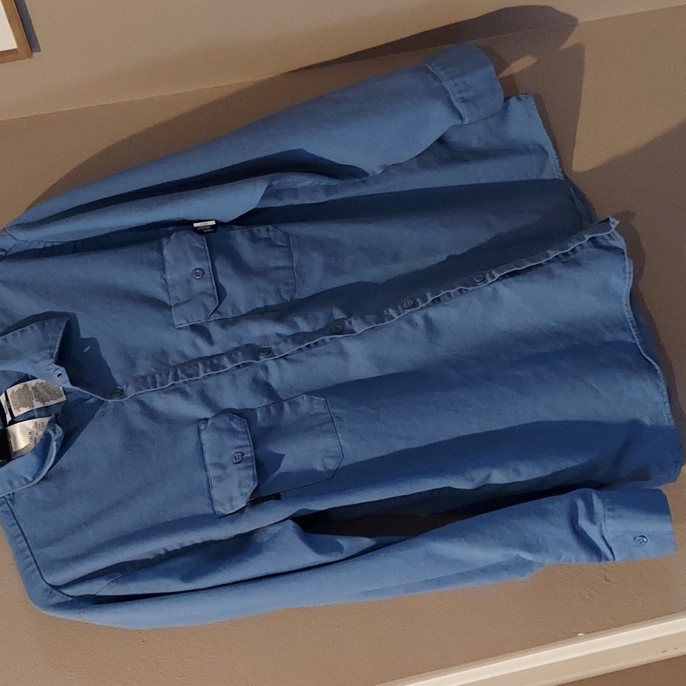 Aramark Westex FR Fire Resistant Blue Work Shirt 1XL